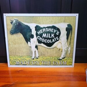 2000 Hershey's Milk Chocolate Farm Large Tin Sign 12.5" X 16" Made In USA